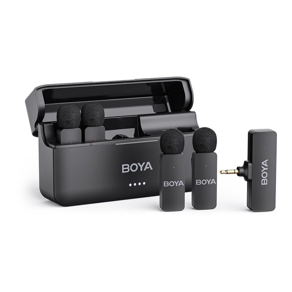 Boya BY-V4 4 Kişilik Şarj Kutulu Kablosuz Mikrofon Seti - 3.5mm TRS