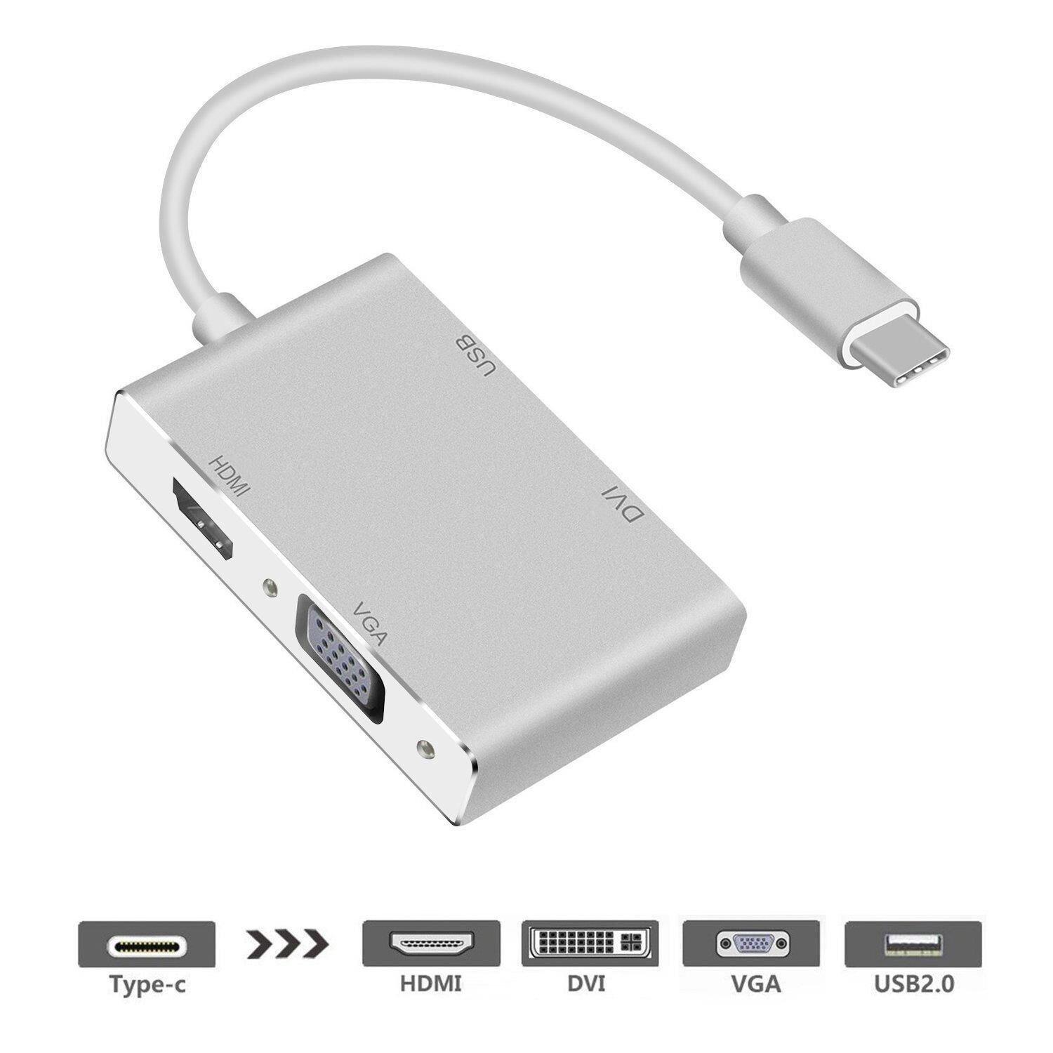 Ce-link Type-c to VGA DVI HDMI USB Conv. 4in1 Hub