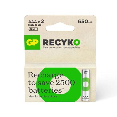 GP ReCyko 2'li Şarj Edilebilir AAA Kalem Pil