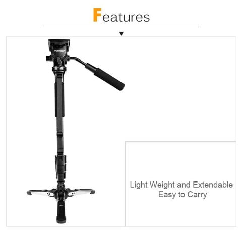 Yunteng VCT-288 Profesyonel Tripod Monopod Hidroli