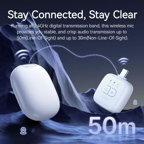 Ulanzi A30 Tiny 2 Kişilik Mikrofon Seti - Beyaz