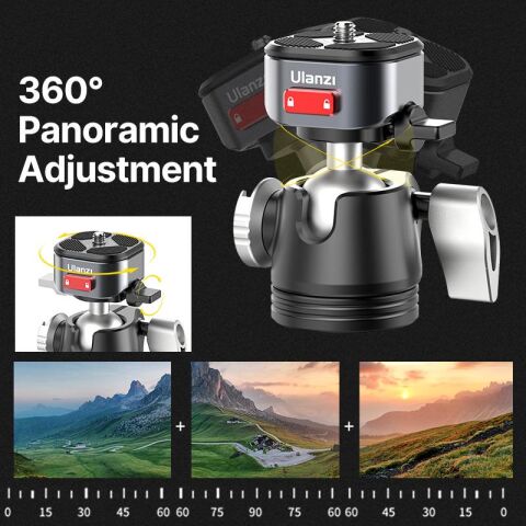Ulanzi EH13 360° Ball Head Alüminyum Tripod Kafası