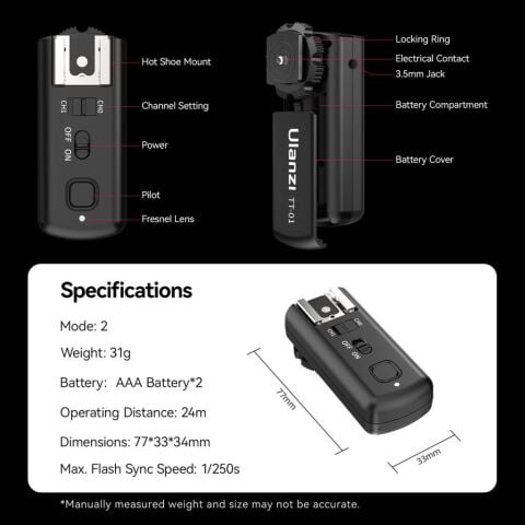 Ulanzi TT-01 Kablosuz Flaş Tetikleyici L002