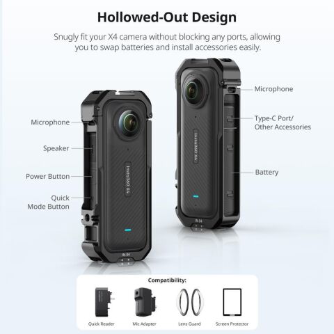 Ulanzi IN-04 Insta360 X4 için Metal Kafes