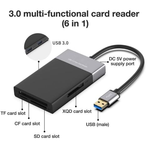 Romix 3.0 Multi-functional Card Reader (6in1)