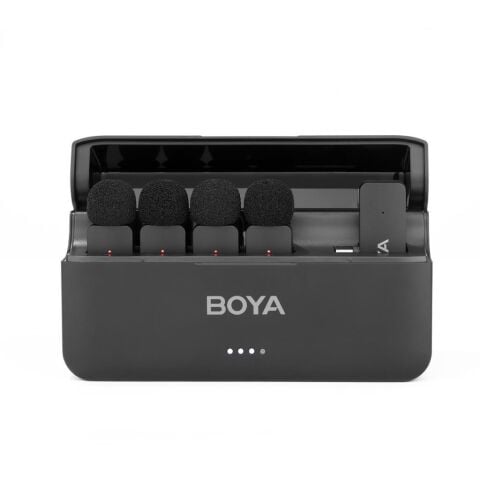 Boya BY-V4 4 Kişilik Şarj Kutulu Kablosuz Mikrofon Seti - 3.5mm TRS