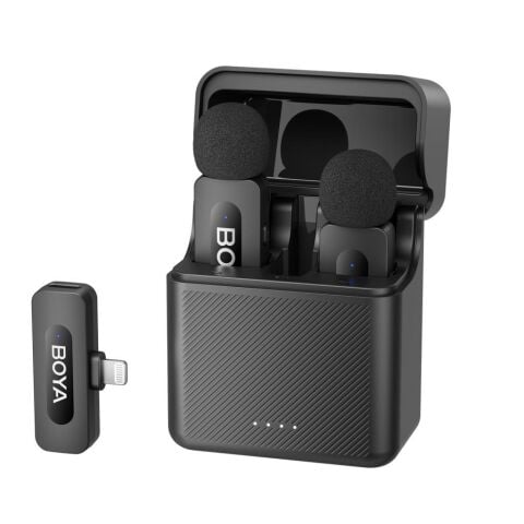 Boya BY-V3 İki Kişilik Iphone 11/12/13/14 Lightning Uyumlu Kablosuz Yaka Mikrofonu