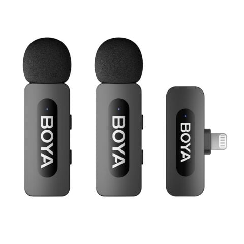 Boya BY-V3 İki Kişilik Iphone 11/12/13/14 Lightning Uyumlu Kablosuz Yaka Mikrofonu