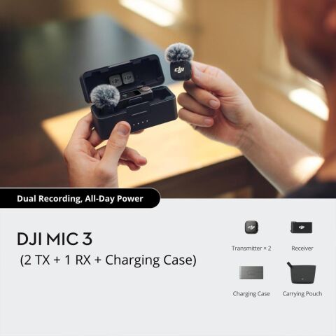 DJI Mic 3 (2 TX + 1 RX + Charging Case)