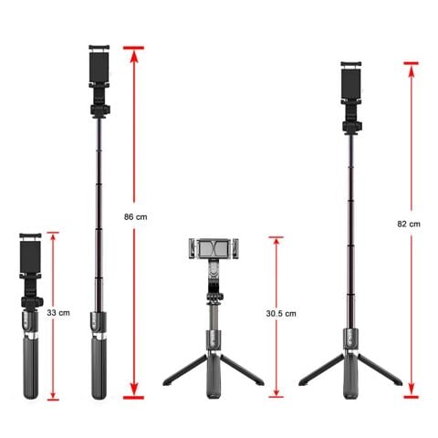 Herigo L08 Tek Eksenli Gimbal Selfie Çubuğu Tripod