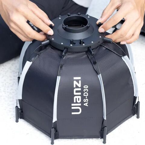 Ulanzi AS-D30 30cm Mini Bowens Montajlı ve Izgaralı Sekizgen Softbox