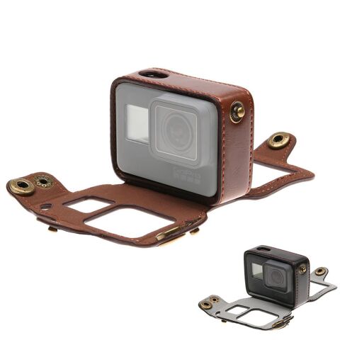 Gopro Hero 5 6 Askılı Deri Kılıf