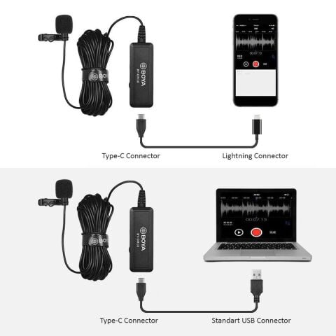 Boya BY-DM10 PC Iphone Telefon Yaka Mikrofonu