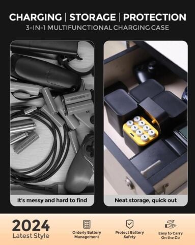 Imuto 3600 mWh AA Lityum Şarjlı Pil Seti (8’li) + 8 Yuvalı Şarj Ünitesi