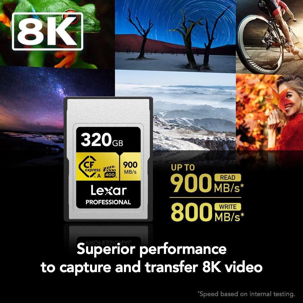 Lexar 320GB 900MB/S Professional CFexpress Type A Card GOLD Serisi