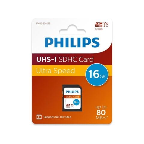 Philips 16GB Ultra Hızlı UHS-I SDHC Hafıza Kartı (FM16SD45B/00)