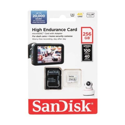 Sandisk 256GB 100mb/s U3 UHS-I V30 MicroSDXC Hafıza Kartı ve SD Adaptör - SDSQQNR-256G-GN6IA