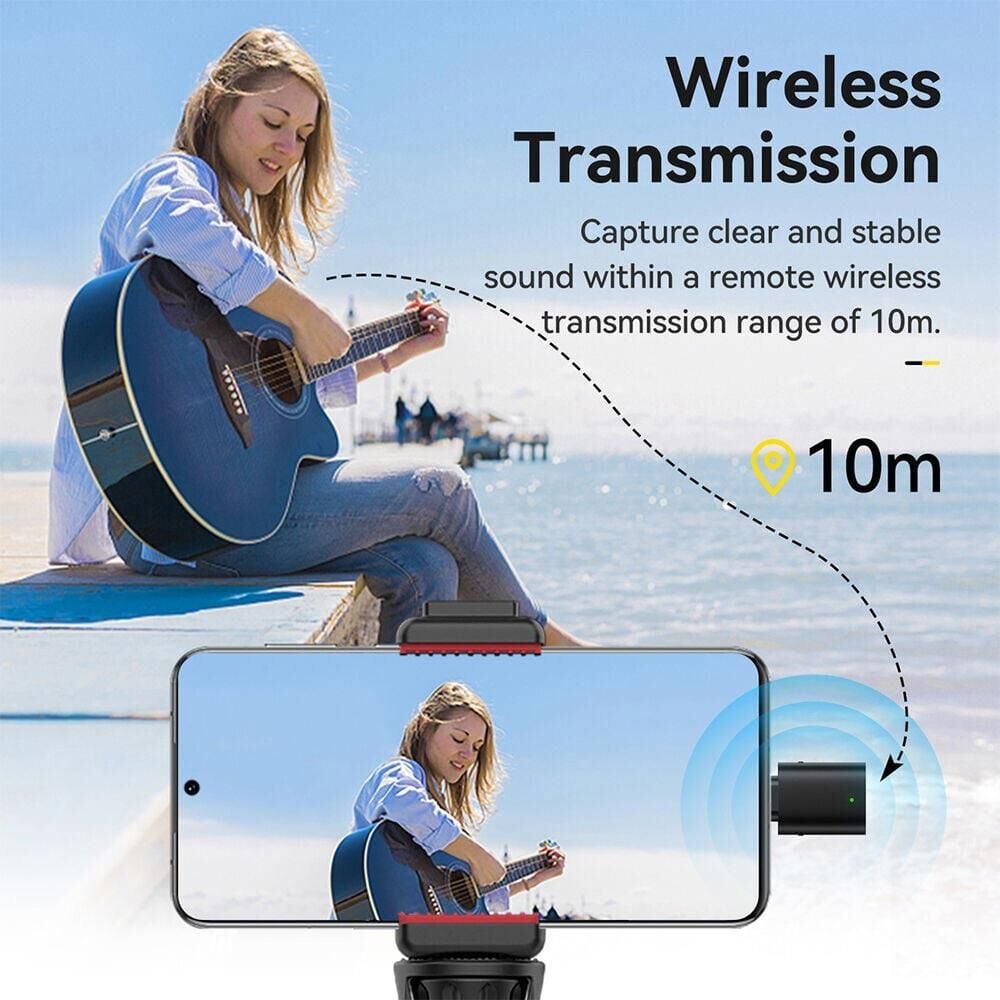 Ulanzi WM-10 Akıllı Telefon veya Tabletler için Kablosuz Klipsli Mikrofon (Type-C) - 3328A