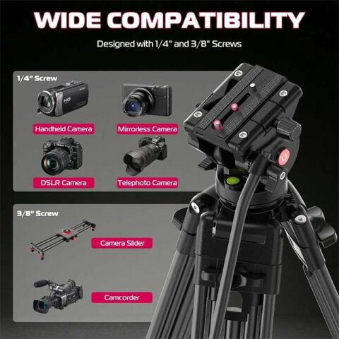 Ulanzi MT-81 Alüminyum 360° Ball Head Kafa Video Tripod