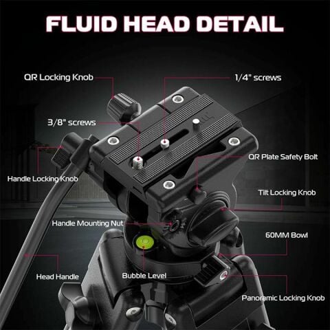 Ulanzi MT-81 Alüminyum 360° Ball Head Kafa Video Tripod