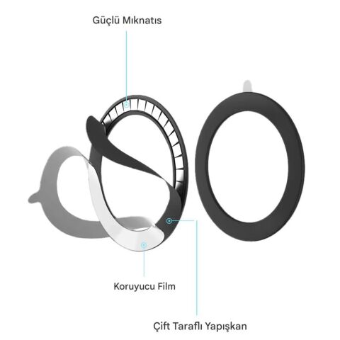 Ulanzi M019 MagSafe Uyumlu Manyetik Ring Halka Sticker - M019
