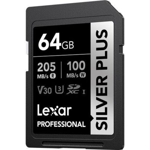 Lexar Professional 64GB 205 MB/s Silver Plus SDXC Hafıza Kartı