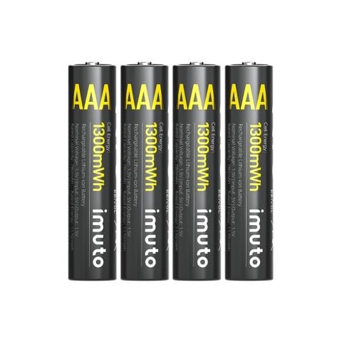 Imuto 1300mWh AAA Şarj Edilebilir Lityum Pil (4’lü Paket)