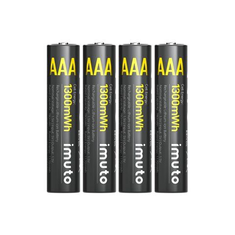 Imuto 1300mWh AAA Şarj Edilebilir Lityum Pil (4’lü Paket)
