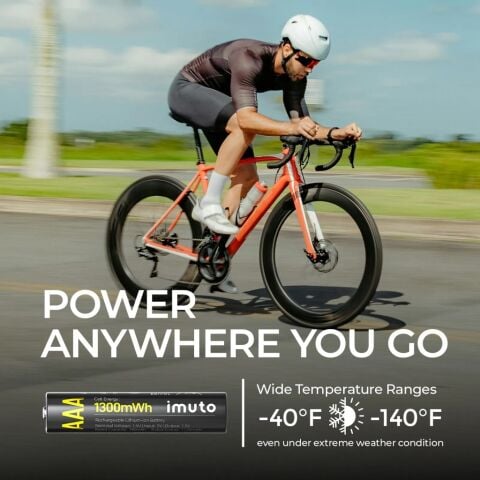 Imuto 1300mWh AAA Şarj Edilebilir Lityum Pil (4’lü Paket)