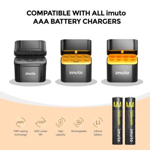 Imuto 1300mWh AAA Şarj Edilebilir Lityum Pil (4’lü Paket)