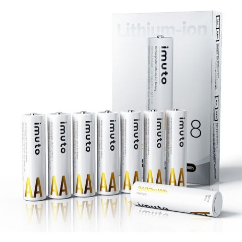 Imuto 3600mWh AA Şarj Edilebilir Lityum Pil (8’li Paket)