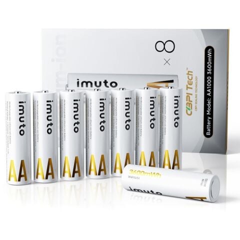 Imuto 3600mWh AA Şarj Edilebilir Lityum Pil (8’li Paket)