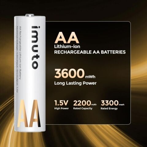 Imuto 3600mWh AA Şarj Edilebilir Lityum Pil (8’li Paket)