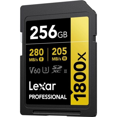 Lexar Professional 256GB 1800X 280 MB/s 4K V60 SDXC Hafıza Kartı