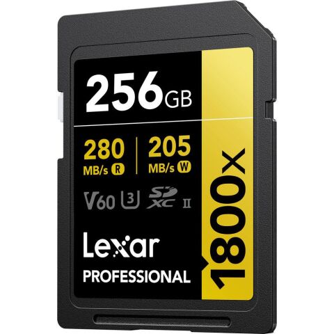 Lexar Professional 256GB 1800X 280 MB/s 4K V60 SDXC Hafıza Kartı