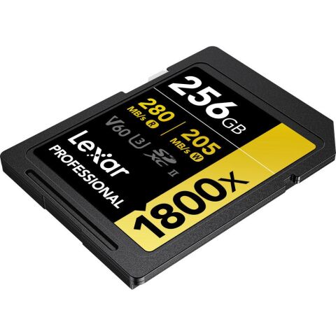 Lexar Professional 256GB 1800X 280 MB/s 4K V60 SDXC Hafıza Kartı