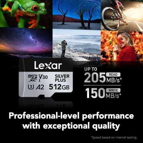 Lexar Professional 512GB 205 MB/s Silver Plus MicroSD Hafıza Kartı