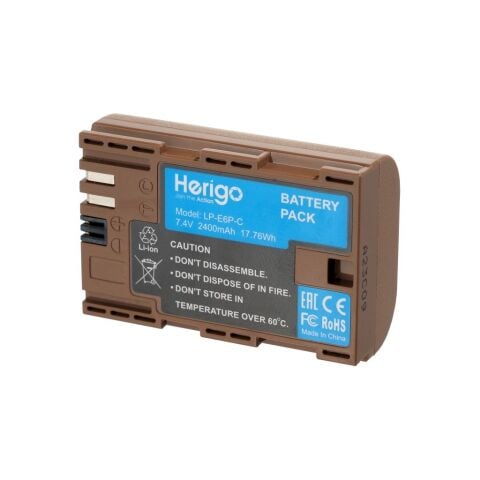 Herigo LP-E6P-C 2400mAh Type-C Şarjlı Batarya (LP-E6 Uyumlu)