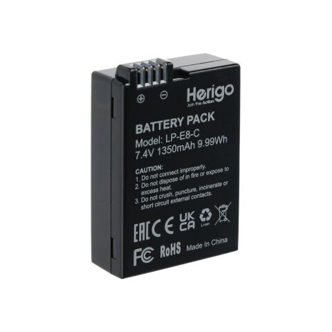 Herigo LP-E8-C 1350mAh Type-C Şarjlı Batarya (LP-E8 Uyumlu)