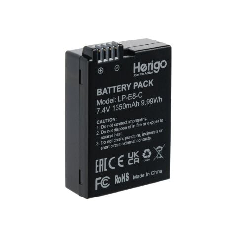 Herigo LP-E8-C 1350mAh Type-C Şarjlı Batarya (LP-E8 Uyumlu)