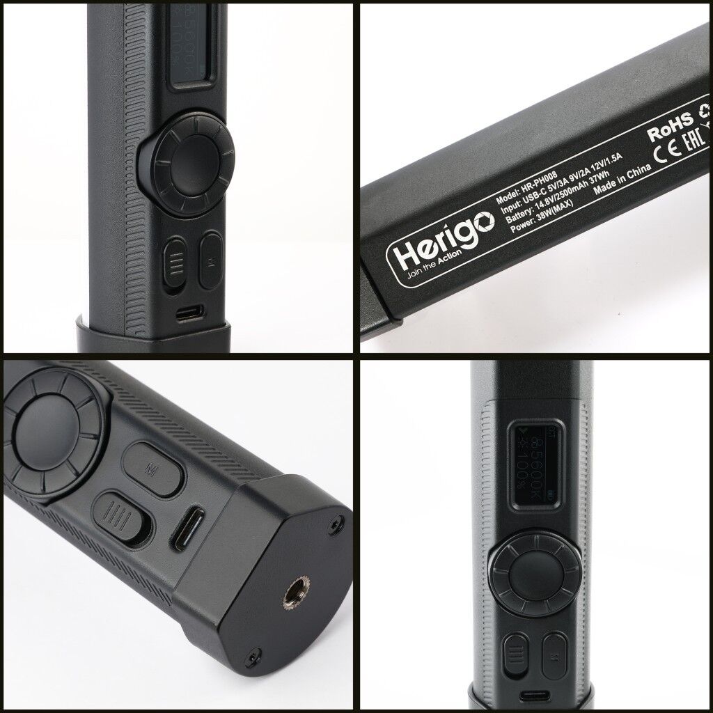 Herigo HR-PH008 120cm RGB LED Tube Video Light 2500-9900K Type-C Şarjlı Işık