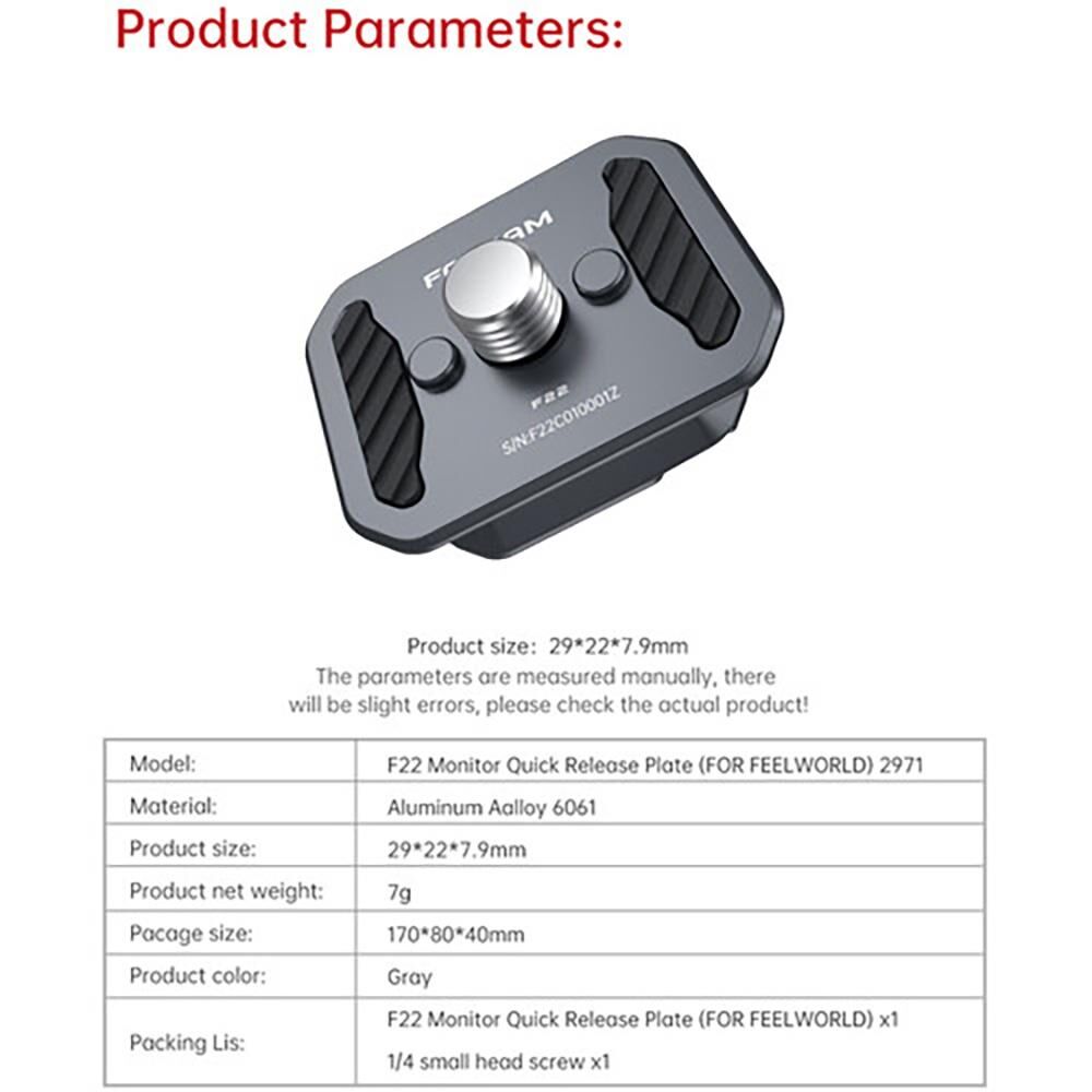 Falcam F22 Monitor Quick Release Monitörler İçin Plate