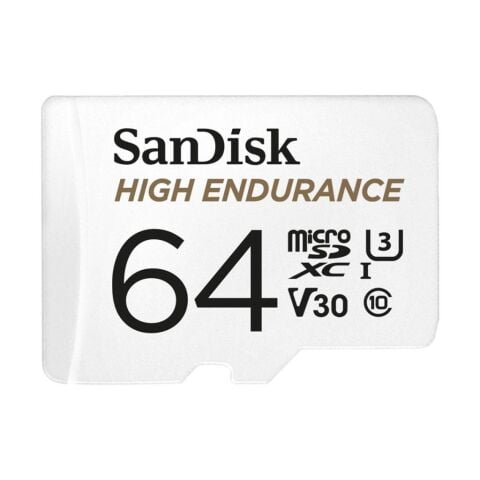 Sandisk 64GB 100mb/s U3 UHS-I V30 MicroSDXC Hafıza Kartı ve SD Adaptör - SDSQQNR-064G-GN6IA