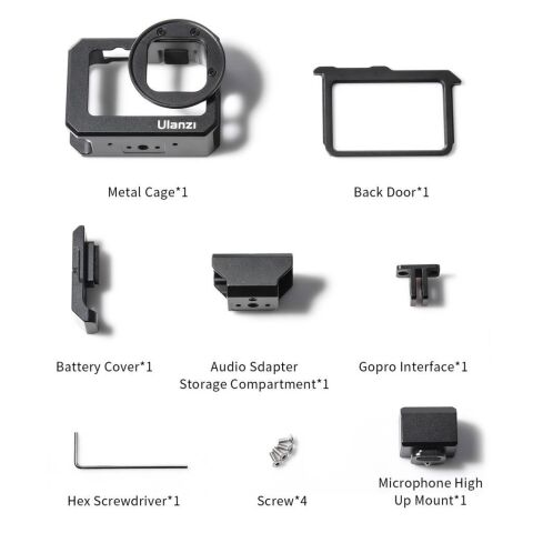Ulanzi G9-5 Gopro Hero 9 Vlog Case Metal Çerçeve