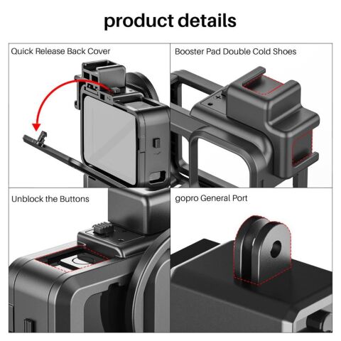 Ulanzi G9-4 Gopro Hero 9 Vlog Case Plastik Çerçeve