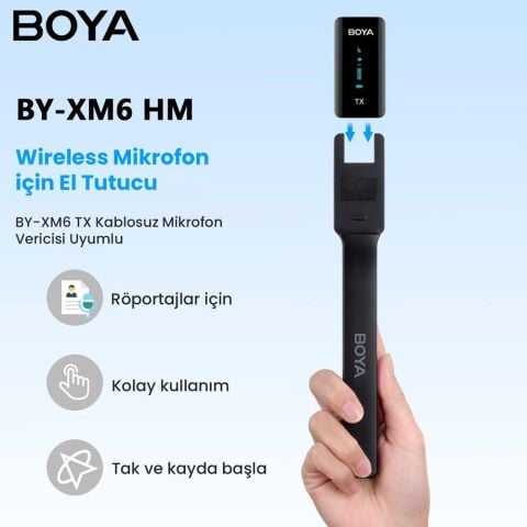 Boya BY-XM6 HM Elde Taşınabilir Kablosuz Mikrofon Tutucu
