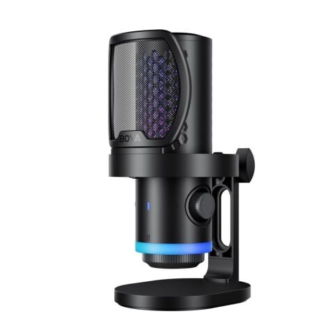 BOYA CastMic G40 RGB Aydınlatmalı Gürültü Engellemeli USB Mikrofon ve Masa Standı