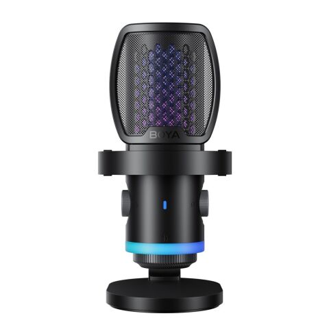 BOYA CastMic G40 RGB Aydınlatmalı Gürültü Engellemeli USB Mikrofon ve Masa Standı