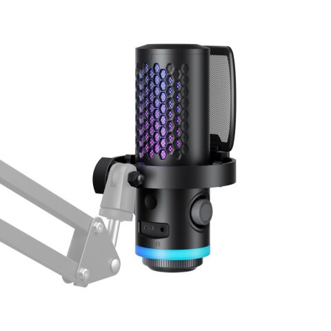 BOYA CastMic G40 RGB Aydınlatmalı Gürültü Engellemeli USB Mikrofon ve Masa Standı