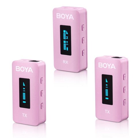 Boya BY-XM6-K2P Kablosuz İkili Yaka Mikrofonu (Pembe)